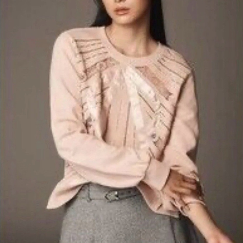 Anthropologie Light Pink Knit Sweater